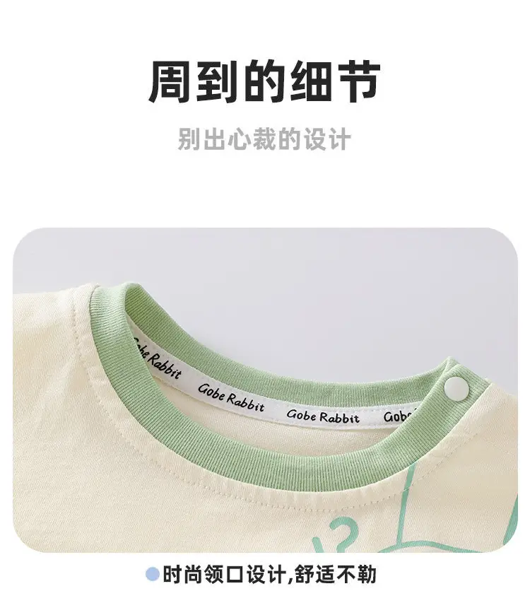 Boys Cotton Shorts Set Yellow Blue 2025 New Arrival — feature 10