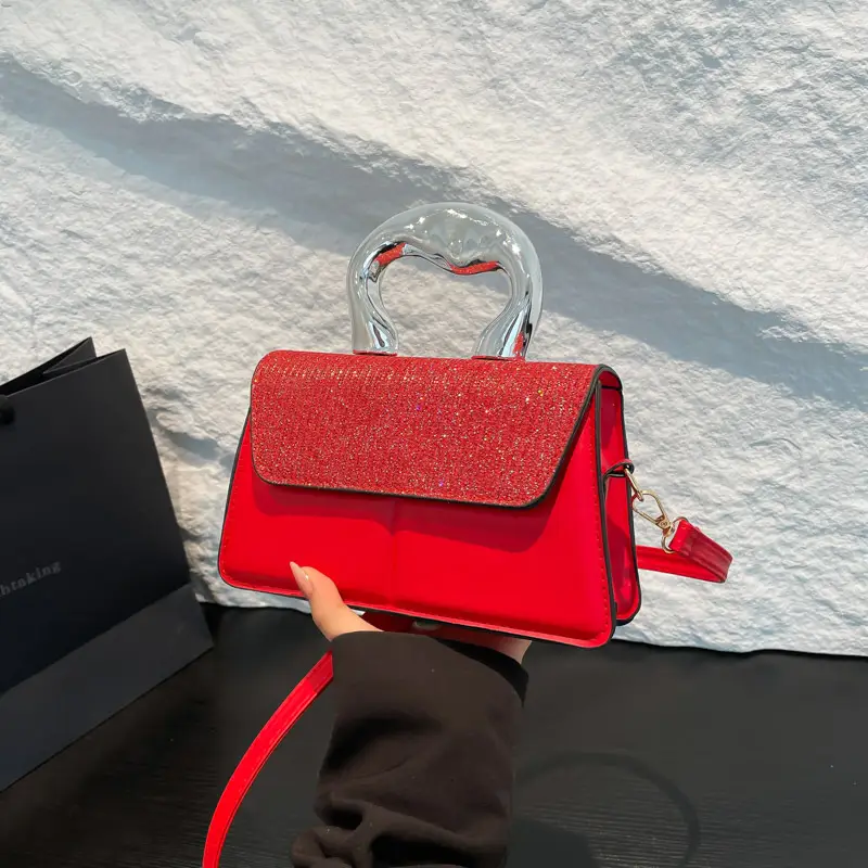 Textured Metal Shoulder Bag Women's 2025 Fashion - Image 8