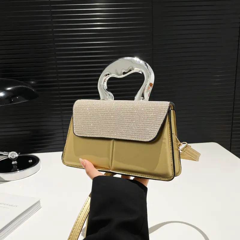Textured Metal Shoulder Bag Women's 2025 Fashion - Image 9