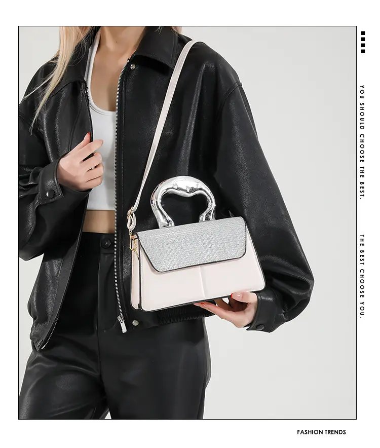Textured Metal Shoulder Bag Women's 2025 Fashion — feature 1