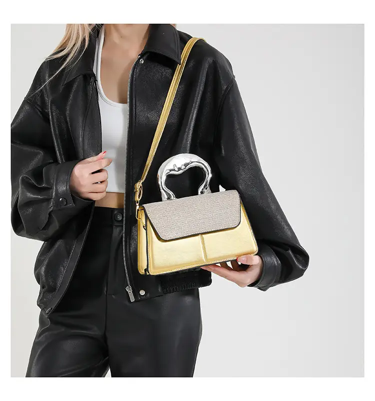 Textured Metal Shoulder Bag Women's 2025 Fashion — feature 19