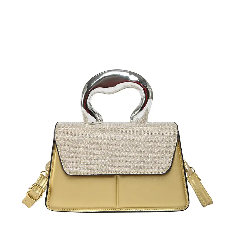Textured Metal Shoulder Bag Women's 2025 Fashion - Image 3