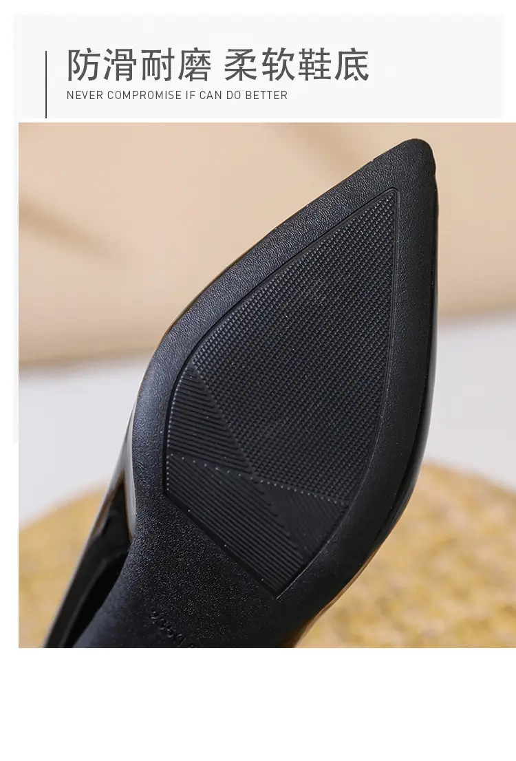 Fashionable Stiletto High Heels for Women 2026 Spring and Autumn New Style Comfortable Mid-Heel Host Shoes Women's Patent Leather Pointed Toe Single Shoes — feature 7