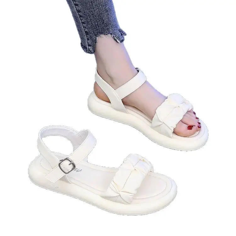 Thick Sole Fairy Style Sandals Women's 2025 New Style Summer Outer Wear with Skirt Western Style Beach Shoes with Soft Sole - Image 6