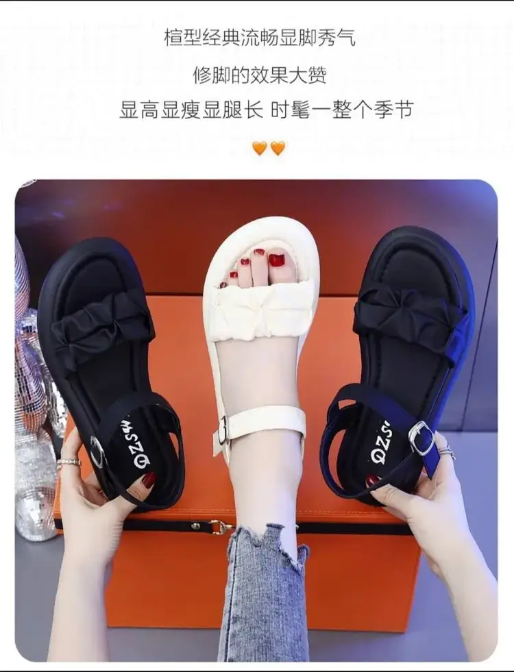 Thick Sole Fairy Style Sandals Women's 2025 New Style Summer Outer Wear with Skirt Western Style Beach Shoes with Soft Sole — feature 3