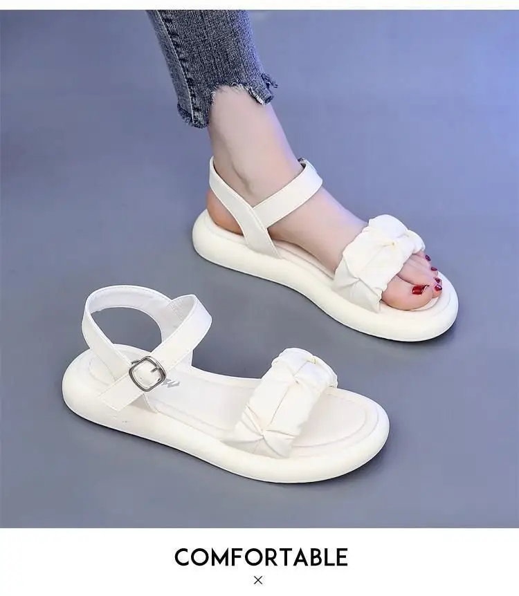 Thick Sole Fairy Style Sandals Women's 2025 New Style Summer Outer Wear with Skirt Western Style Beach Shoes with Soft Sole — feature 5