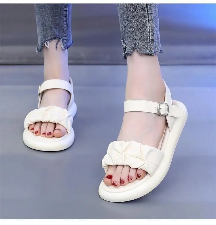 Thick Sole Fairy Style Sandals Women's 2025 New Style Summer Outer Wear with Skirt Western Style Beach Shoes with Soft Sole — feature 6