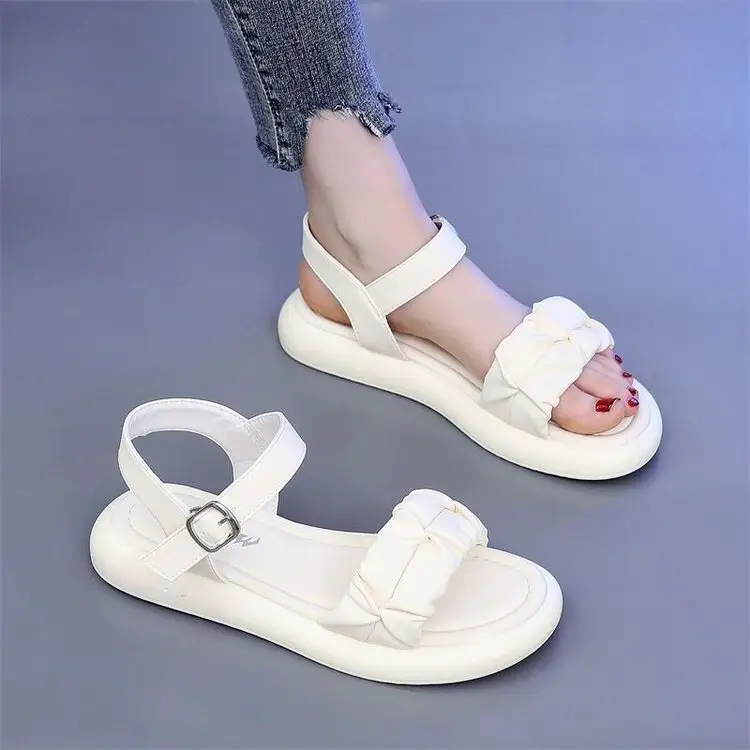 Thick Sole Fairy Style Sandals Women's 2025 New Style Summer Outer Wear with Skirt Western Style Beach Shoes with Soft Sole - Image 2