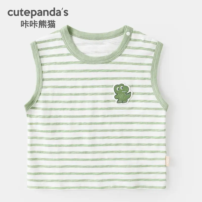 Kaka Panda Boys Sleeveless T-Shirt Brown - Image 4