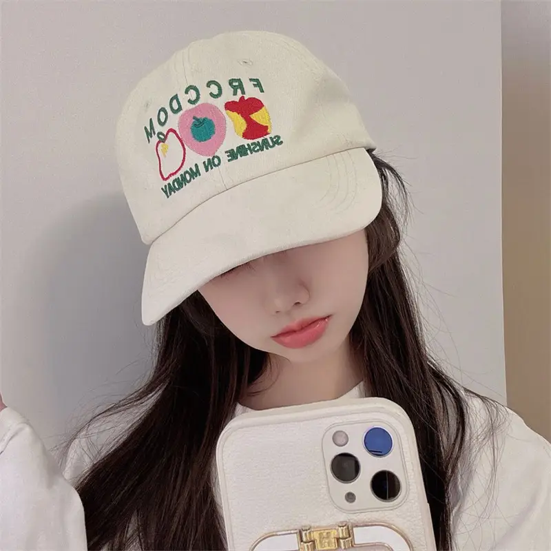 Women Apple Embroidered Baseball Cap Blue 2025 - Image 13