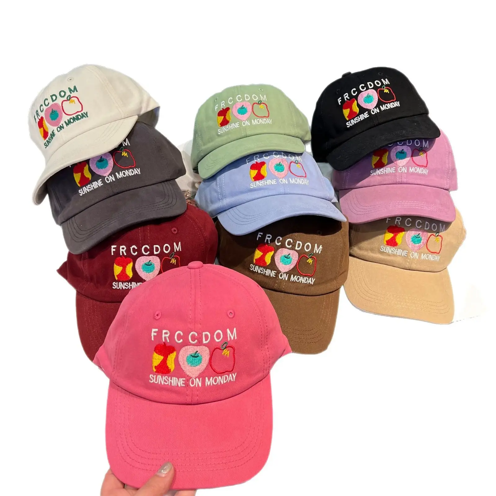 Women Apple Embroidered Baseball Cap Blue 2025 - Image 15