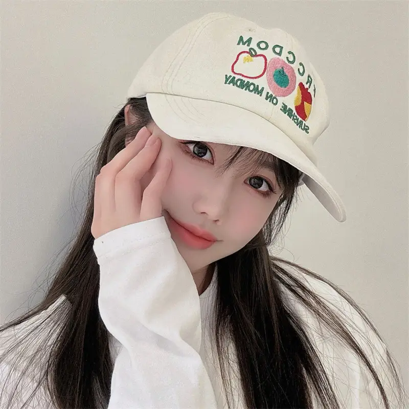 Women Apple Embroidered Baseball Cap Blue 2025 — feature 12