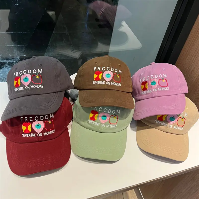 Women Apple Embroidered Baseball Cap Blue 2025 — feature 19
