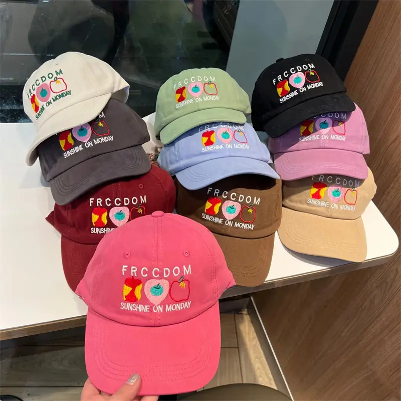 Women Apple Embroidered Baseball Cap Blue 2025 — feature 21