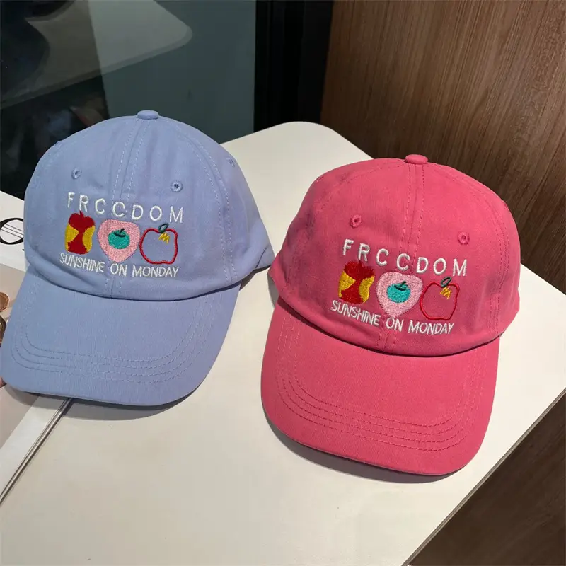 Women Apple Embroidered Baseball Cap Blue 2025 — feature 24