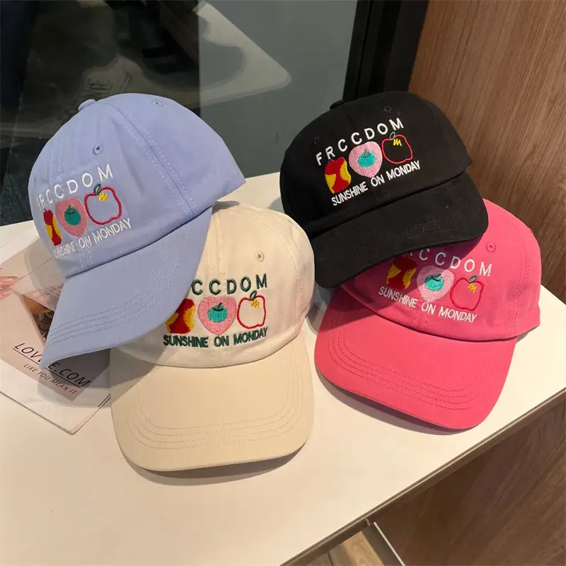 Women Apple Embroidered Baseball Cap Blue 2025 — feature 25
