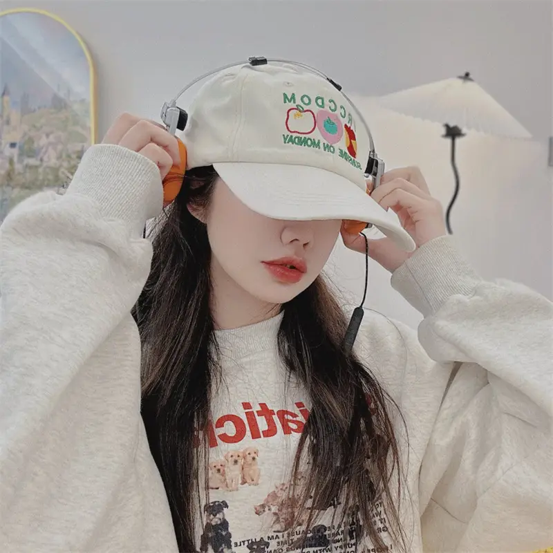 Women Apple Embroidered Baseball Cap Blue 2025 — feature 3
