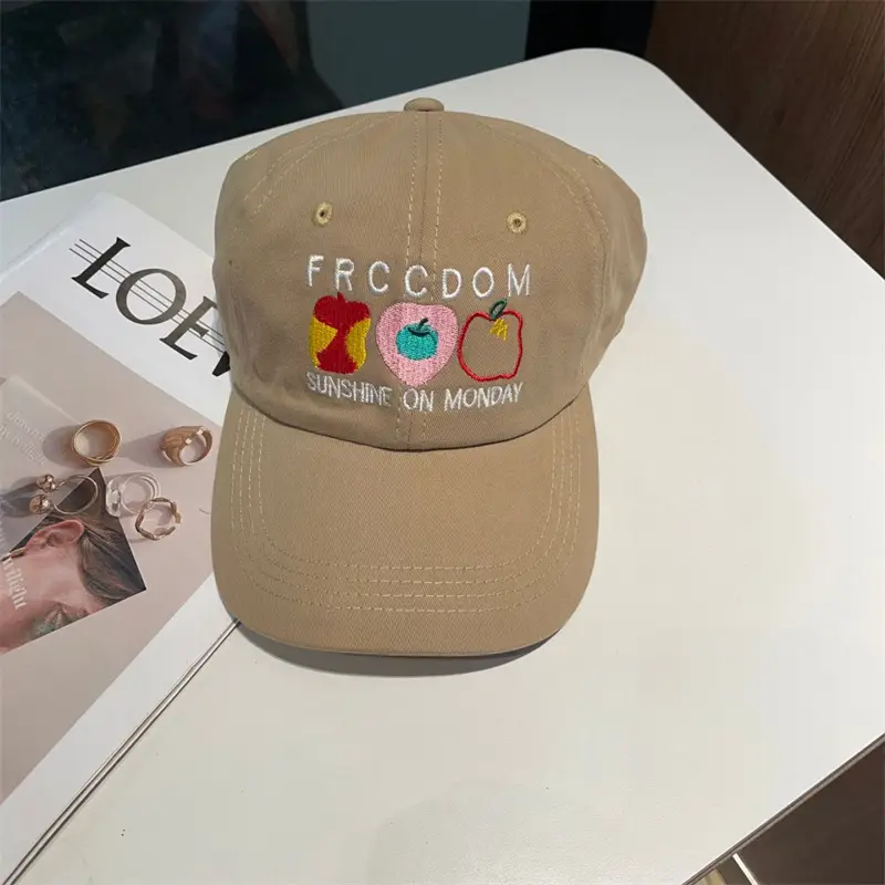 Women Apple Embroidered Baseball Cap Blue 2025 — feature 31