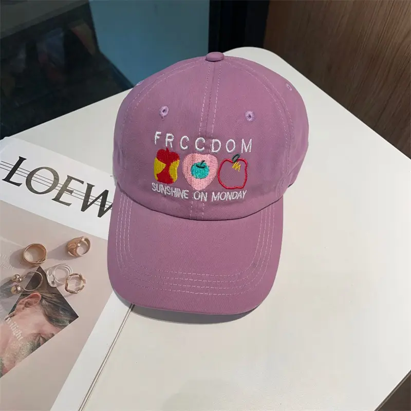Women Apple Embroidered Baseball Cap Blue 2025 — feature 32
