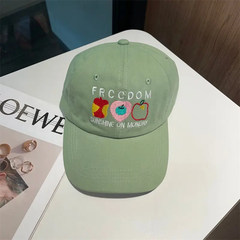 Women Apple Embroidered Baseball Cap Blue 2025 — feature 34