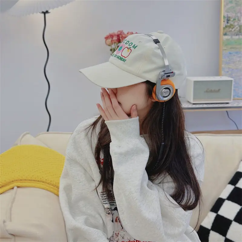 Women Apple Embroidered Baseball Cap Blue 2025 — feature 4