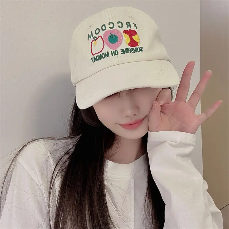 Women Apple Embroidered Baseball Cap Blue 2025 — feature 7
