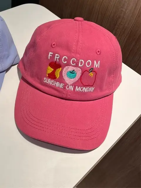 Women Apple Embroidered Baseball Cap Blue 2025 - Image 4