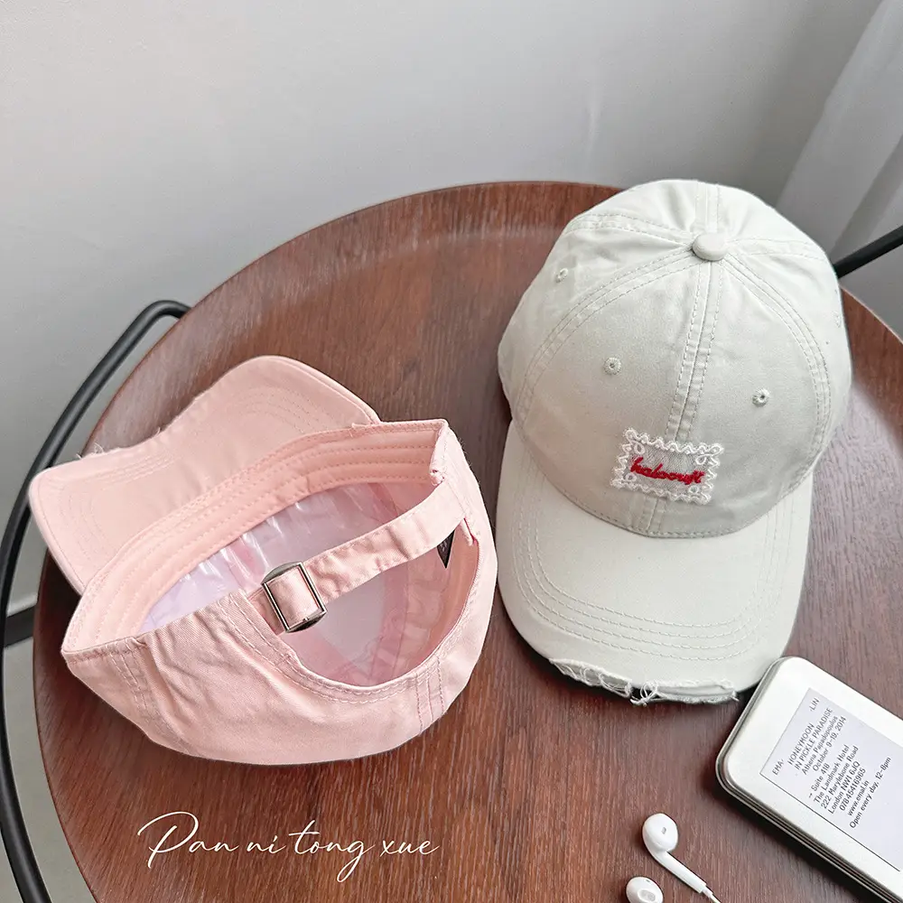 Korean Style Girls & Boys Baseball Caps with Embroidery