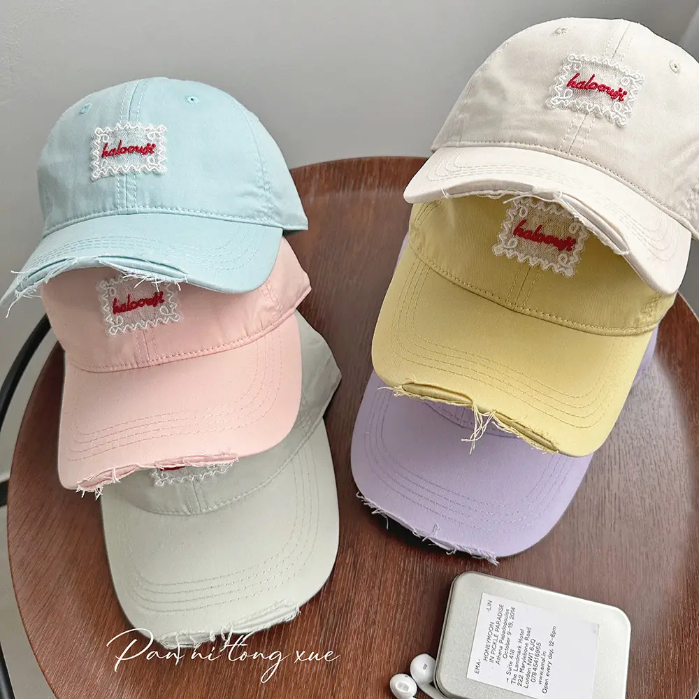 Korean Style Girls & Boys Baseball Caps with Embroidery — feature 28