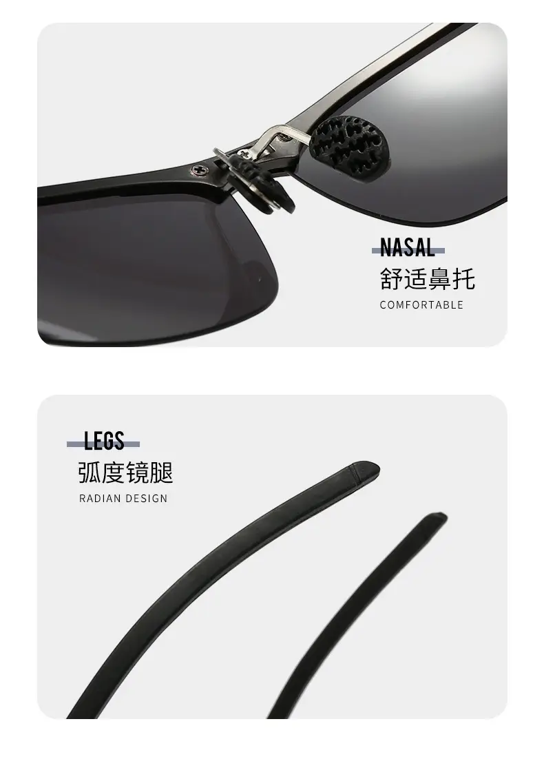 Men Polarized Sunglasses Black Frame Anti-Glare Color Changing — feature 14