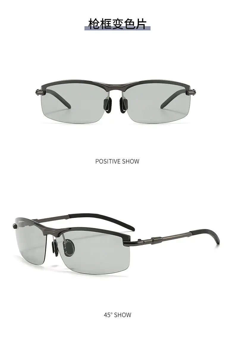 Men Polarized Sunglasses Black Frame Anti-Glare Color Changing — feature 20