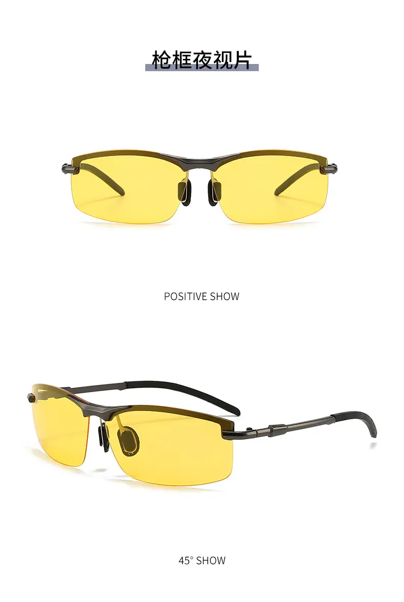 Men Polarized Sunglasses Black Frame Anti-Glare Color Changing — feature 22