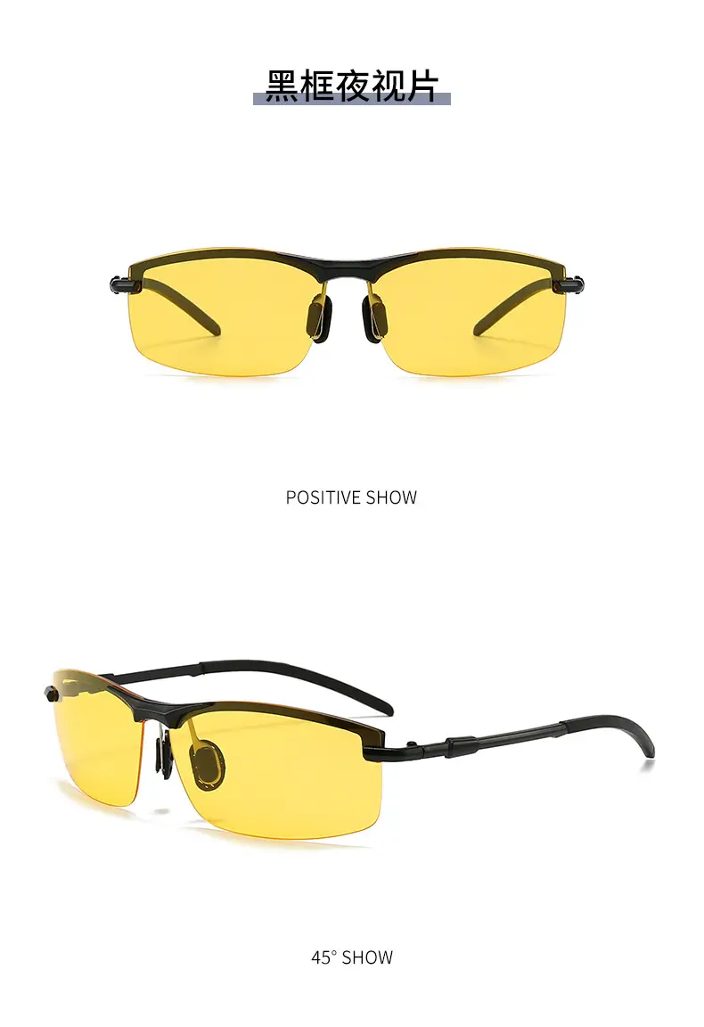 Men Polarized Sunglasses Black Frame Anti-Glare Color Changing — feature 23