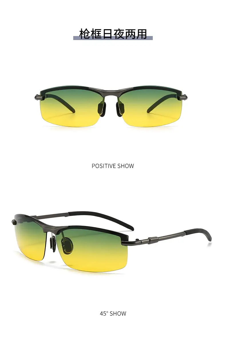 Men Polarized Sunglasses Black Frame Anti-Glare Color Changing — feature 24