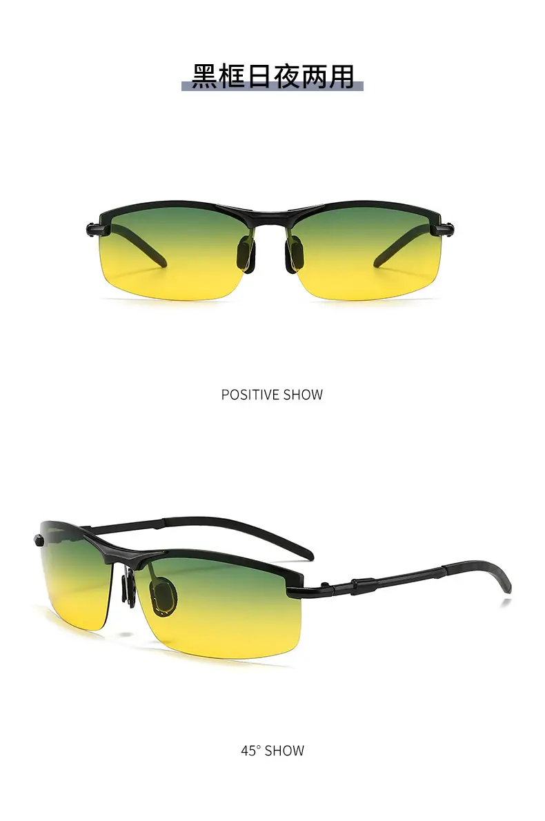 Men Polarized Sunglasses Black Frame Anti-Glare Color Changing — feature 25