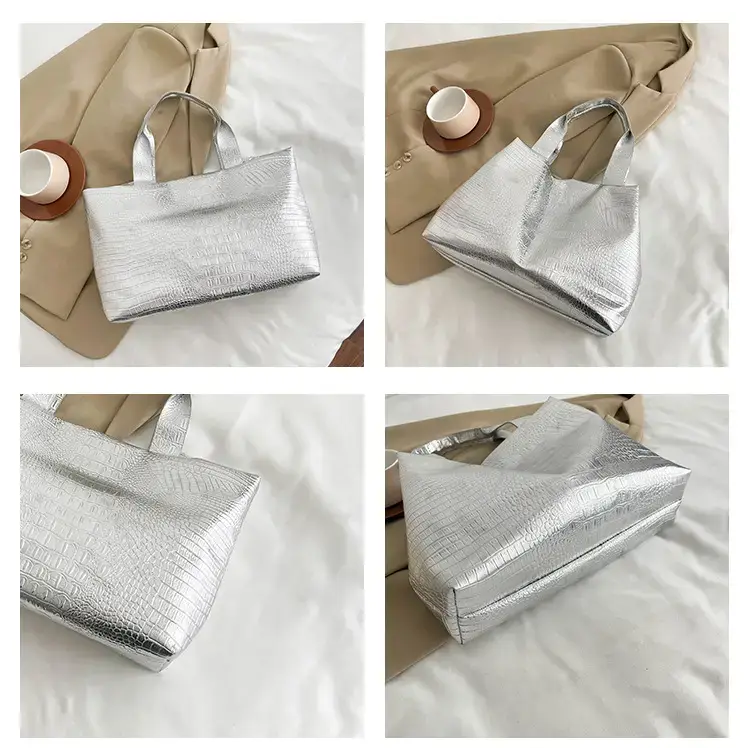 Gold Crocodile Texture Women's Tote Bag 2025 — feature 9