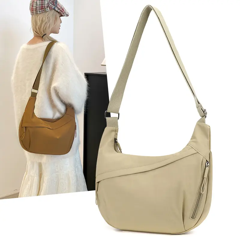 Large Capacity Mori Style Crossbody Bag Women's Solid Color Casual Artistic All-match Shoulder Bag Trendy Fashion Commuter Tote Bag luggage and leather goods - Image 7