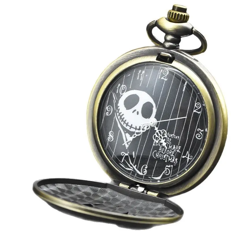 New Quartz Movement Bronze Large Pocket Watch with Hollow Skeleton Design - Image 15