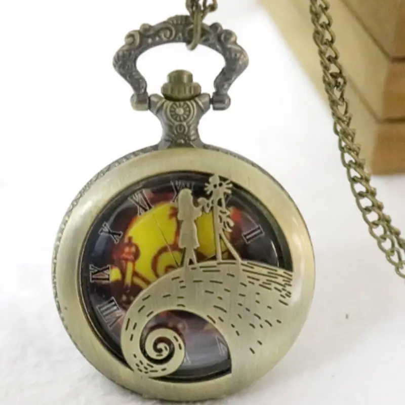 New Quartz Movement Bronze Large Pocket Watch with Hollow Skeleton Design - Image 11