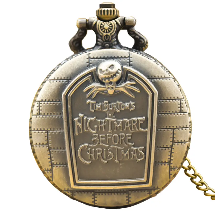New Quartz Movement Bronze Large Pocket Watch with Hollow Skeleton Design - Image 2