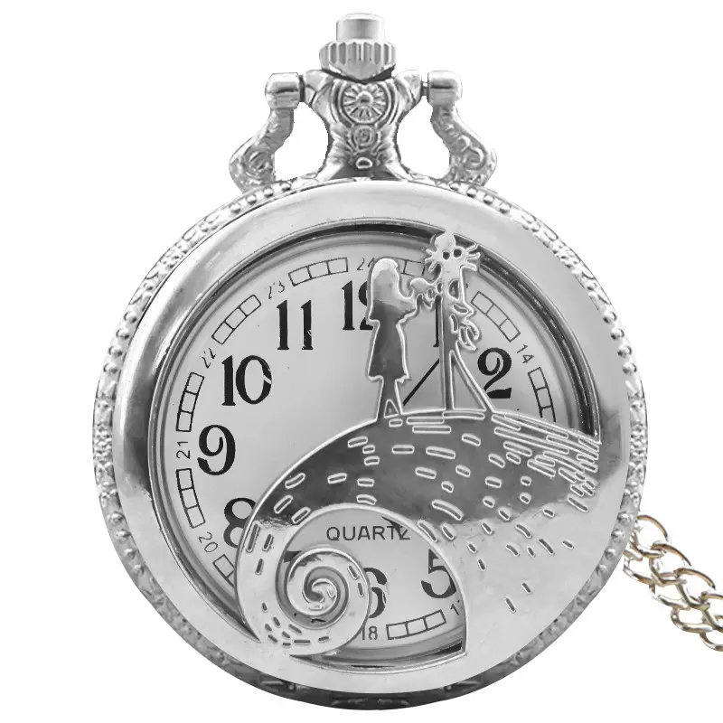 New Quartz Movement Bronze Large Pocket Watch with Hollow Skeleton Design - Image 5