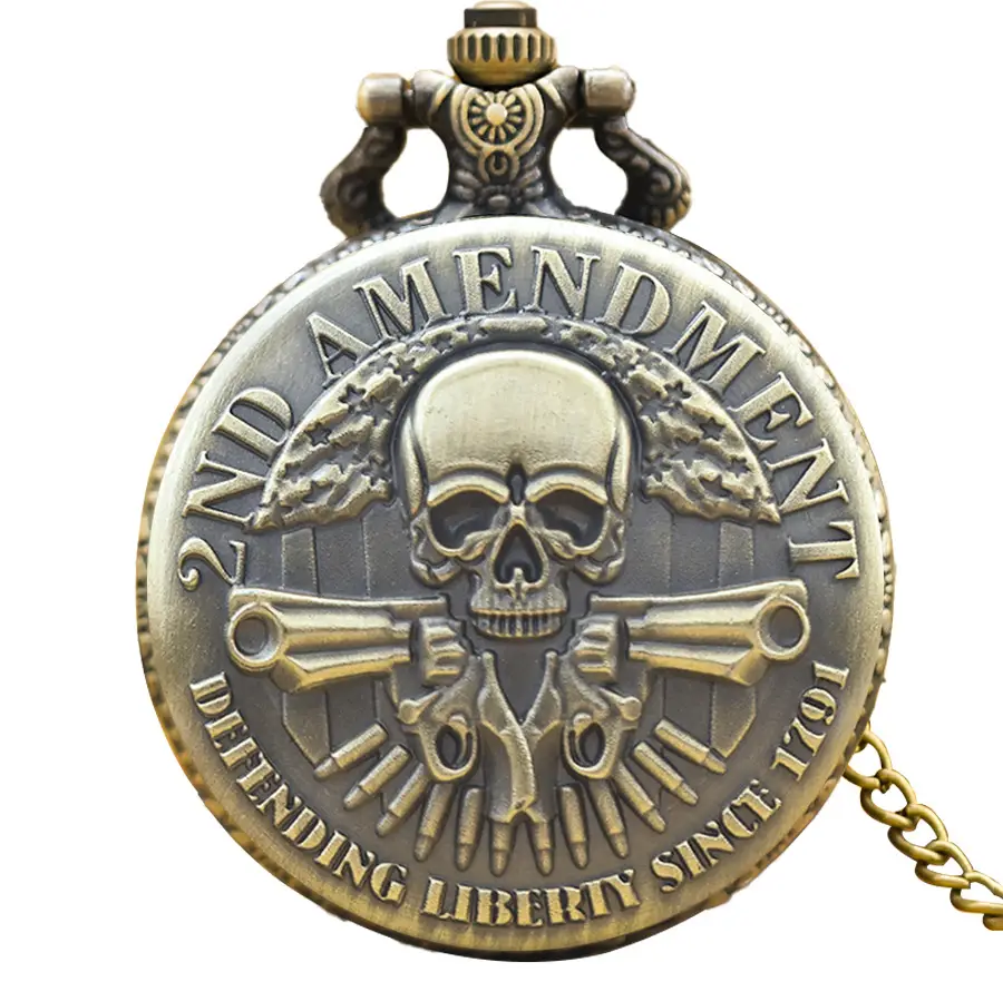 New Quartz Movement Bronze Large Pocket Watch with Hollow Skeleton Design - Image 9