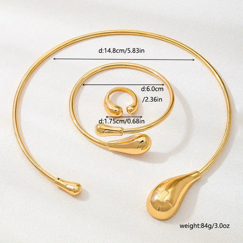 Gold Crossbody Necklace Set for Women European American Design - Image 9