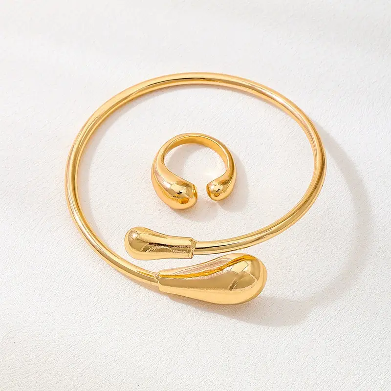 Gold Crossbody Necklace Set for Women European American Design - Image 2