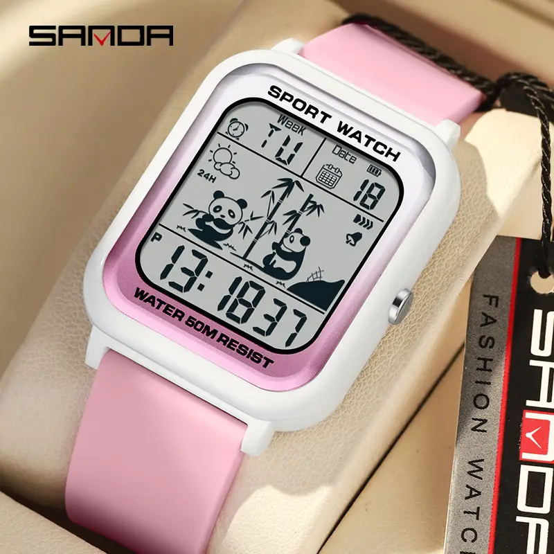 Sanda Gradient Square Watch for Men Women Waterproof - Image 9