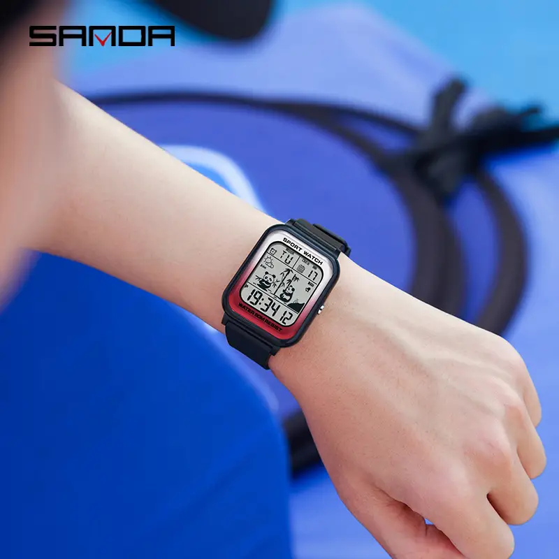 Sanda Gradient Square Watch for Men Women Waterproof - Image 10