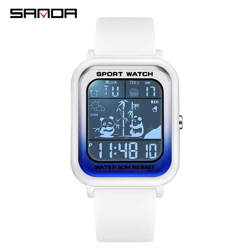 Sanda Gradient Square Watch for Men Women Waterproof - Image 12