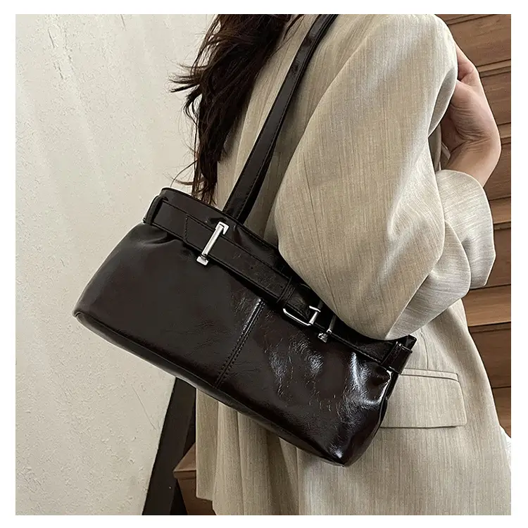 Red Leather Belt Buckle Tote Bag for Women — feature 15