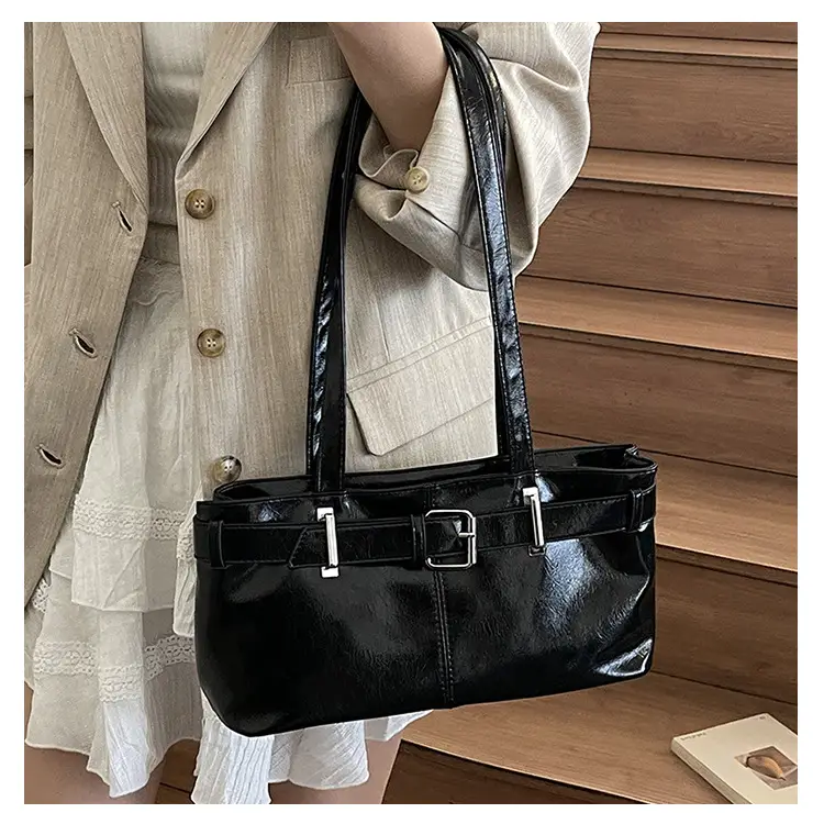 Red Leather Belt Buckle Tote Bag for Women — feature 16