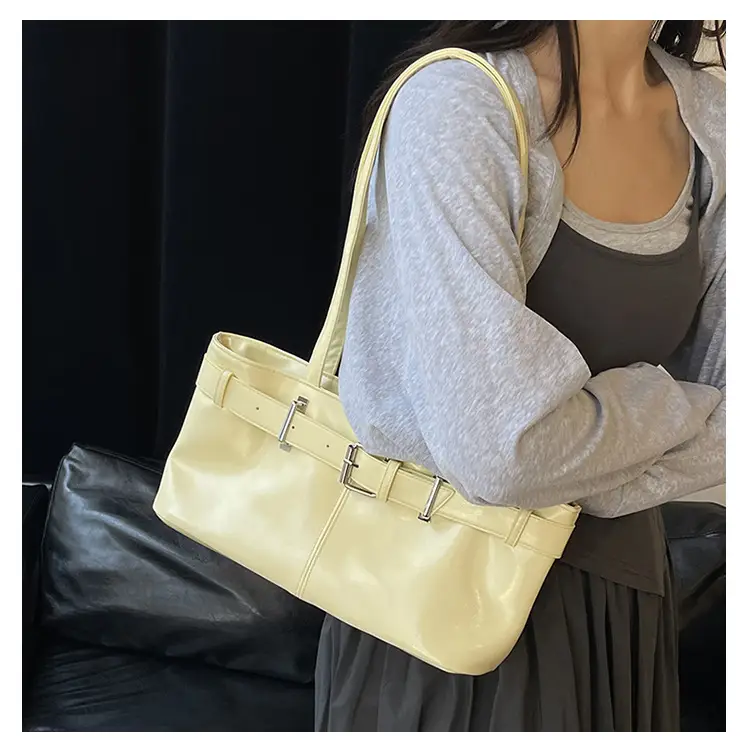 Red Leather Belt Buckle Tote Bag for Women — feature 18
